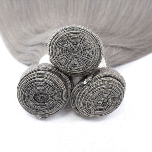 Virgin Hair Natural Straight Grey Hair Bundles - Image 5